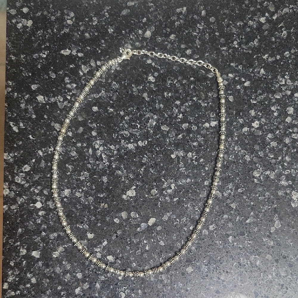 Elegant Silver Beaded Necklace